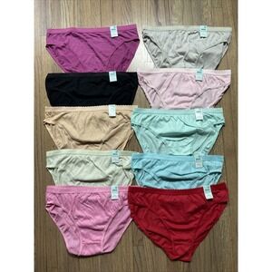 VTG LOT 10 Pairs Sexy Basics 24/7 Anywear Hipster Panties Underwear Cotton SZ 8